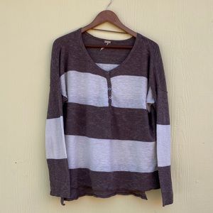 Free People Beach Top in Brown/White Size XS